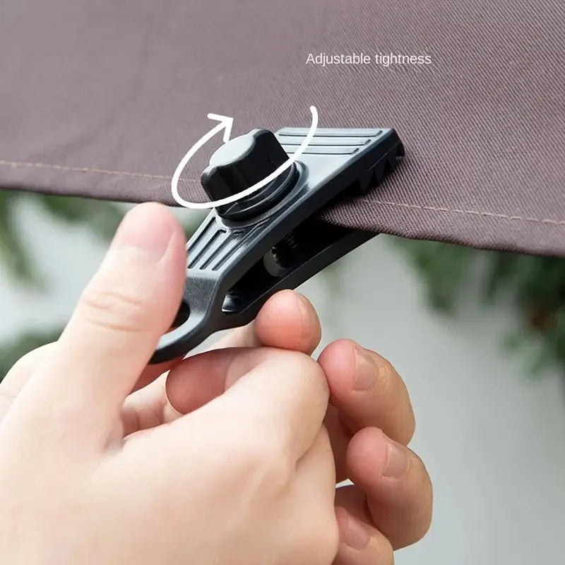 10-Pack Tent Clips & Carabiner Set, Windproof Reinforced Clamps for Canopy Rainfly Fixing, Outdoor Use
