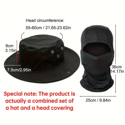 Camouflage Boonie Cap Balaclava Hat Suit Foldable Soft Hat Outdoor Hunting Fishing Wide Brimmed Hat Sunscreen Caps