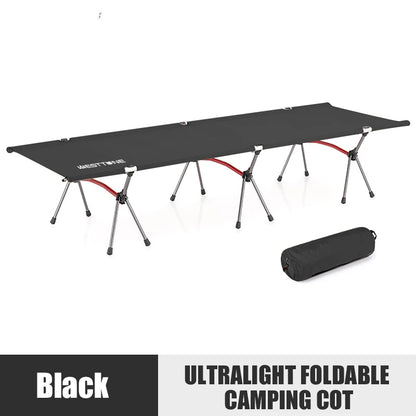 WESTTUNE Camping Cot Portable Folding Bed Ultralight Aluminum Alloy Sleeping Cot for Outdoor Hiking Backpacking Travel
