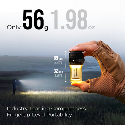 FLEXTAIL ZERO LANTERN - 56g Ultralight 2-in-1 Camping Light, 300LM Bright LED, IPX5 Waterproof for Hiking Camping