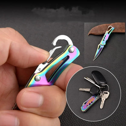 Stainless steel folding knife, survival knife, hunting knife, fruit knife, portable pocket knife for camping and outdoor fishing