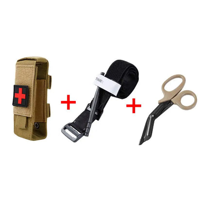Cat First Aid Kit Tourniquet Molle Survival Set Pouch Nursing Holder Medical Gear Scissors Bag Outdoor Equipment