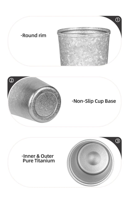 Tiartisan Pure Titanium Vacuum Insulated Cup 400ml / 500ml Double-Wall Coffee Mug Outdoor Camping Lightweight Thermos Cup