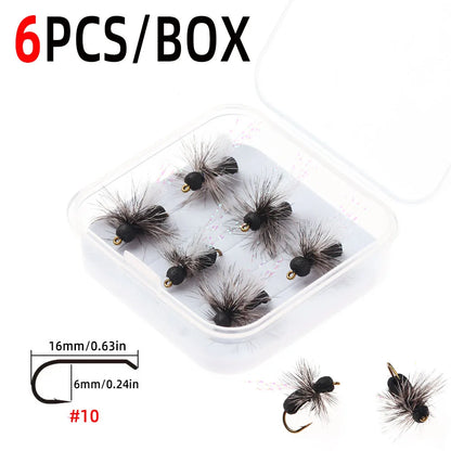 ICERIO Black Foam Ant Dry Flies (3/6 Pack)