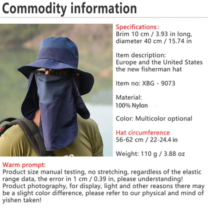 Breathable Fishing Sun Hat with Face Cover
