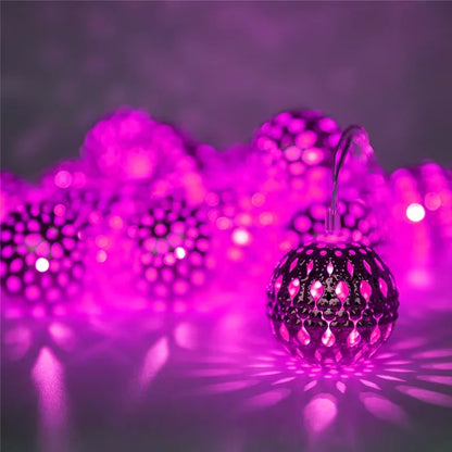 1Pcs Moroccan Ball Solar String Lights 20/30/50 LED Outdoor String Light for Bedroom Garden Wedding Holiday Party Festival Decor