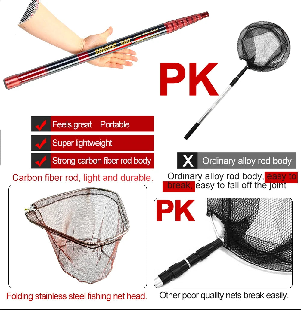 JOSBY Carbon Folding Landing Net 3-4m