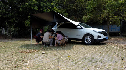 SUV Car Side Awning Tarp Black Coating Waterproof UV Protection Suction Cup Shelter Tent Camping Touring Outdoor Shade Manta Ray