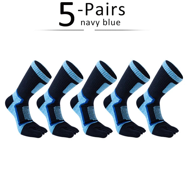 5 Pairs Toe Sport Short Socks Man Thick Compression Mesh Endurable Fitness Bike Run Outdoor Basketball Travel 5 Finger Socks