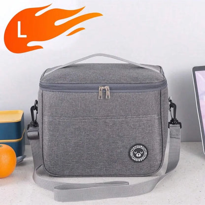Capacity hand-held with shoulder strap insulated bag, lunch box bag, student thickened waterproof lunch bag。-zmt