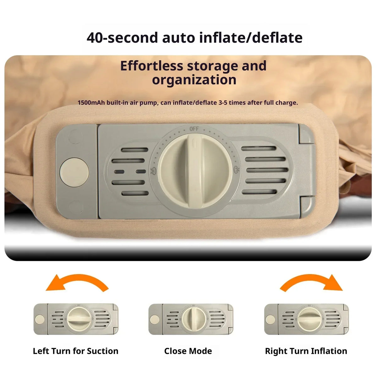 MOUNTAINHIKER Single Double Person Self-inflating Mattress Thick 10cm Compact Folding Camping Sleeping Bed Pad Air Mat Floor