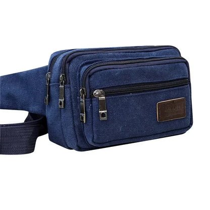 Canvas Waist Bag Outdoor Sports Multifunctional Male Waist Pack High Quality Durable High-capacity Bags Portable Phone Purse
