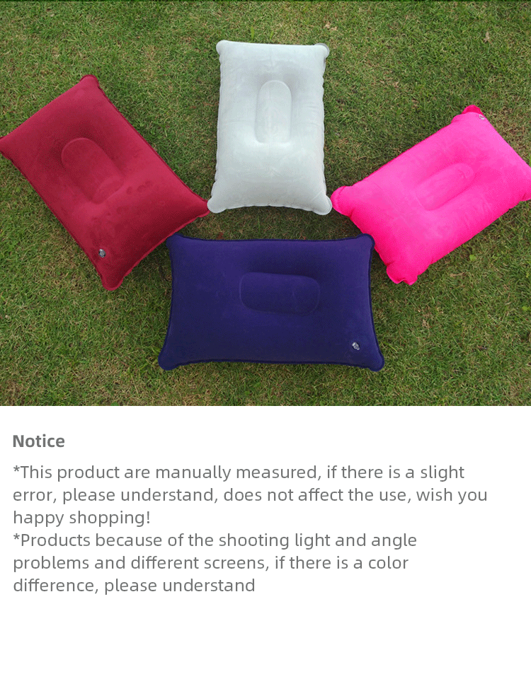 Portable Fold Inflatable Air Pillow Outdoor Travel Sleeping Camping PVC Neck Stretcher Backrest Plane Comfortable Pillow