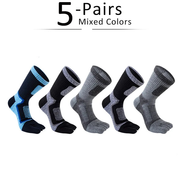5 Pairs Toe Sport Short Socks Man Thick Compression Mesh Endurable Fitness Bike Run Outdoor Basketball Travel 5 Finger Socks