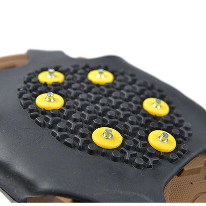 1Pair 10 Teeth Snow Ice Claw Climbing Anti-Slip Ice Grips Shoe Spikes Crampon Cleats Sport Shoes Cover for Walking Hiking Boots