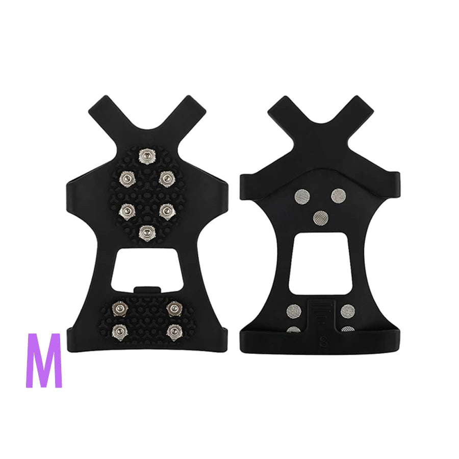 Ice & Snow Grippers with 10 Stainless Steel Spikes | Anti-Slip Traction Crampons for Shoes