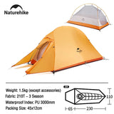 Naturehike Cloud Up Camping Tent Waterproof Easy Build Beach Tent Outdoor 1 Person Portable Large Space Hiking Backpacking Tents