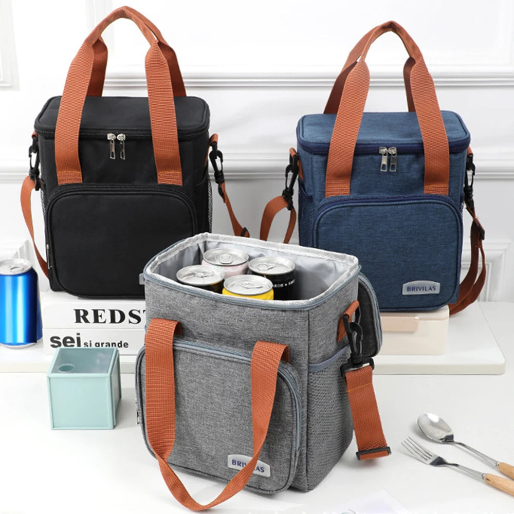 Fashion Crossbody Insulated Lunch Bag – Large Capacity Thermal Food Organizer for Business & Daily Use