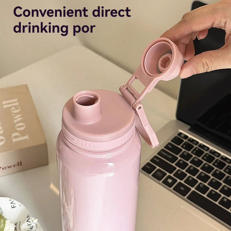 TYESO Stainless Steel Thermal Water Bottle Portable Tumbler Sport Vacuum Flask Keeps Cold and Heat Thermal Mug Car Insulated Cup