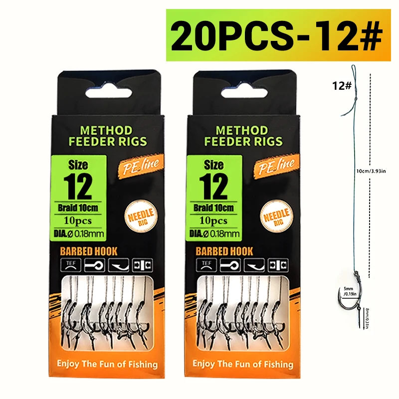 Pre-Tied Carp Hair Rigs (Sizes 6-12)