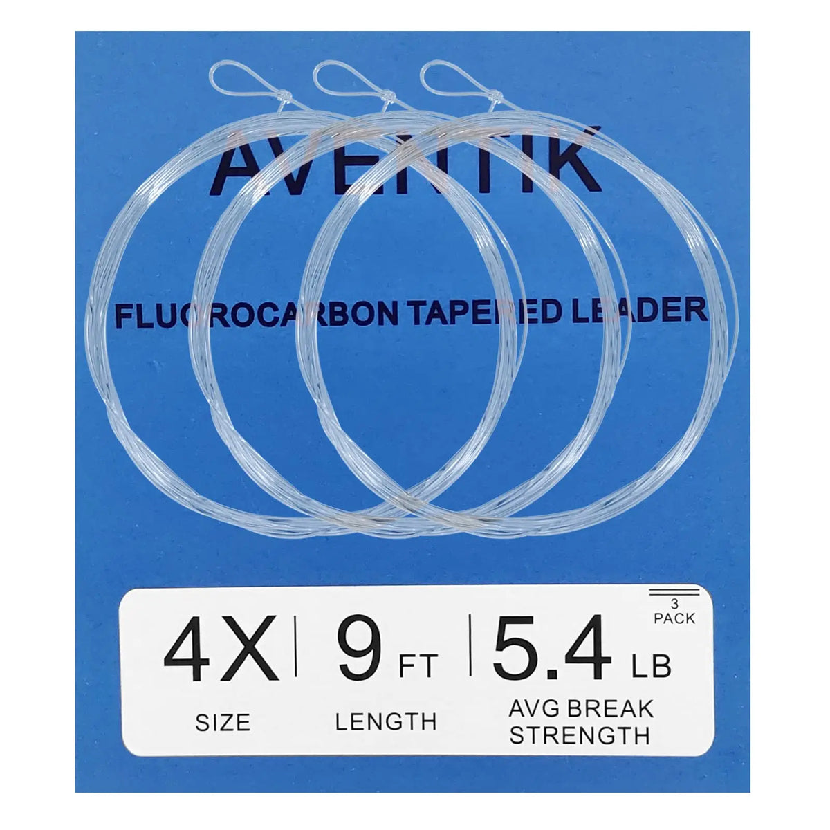 Aventik Premium Fluorocarbon Tapered Leaders 9ft (3 Pack)