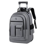 Large Capacity Travel Backpack With Wheels Hidden Pull Rod Waterproof Carry On Luggage Weekend Travel Bag For Men Business Trip