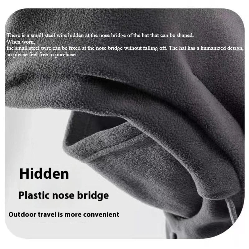 Winter Warm Hat with Mask and Neck Warmer 3-in-1 Windproof Balaclava for Men and Women Masked Hat Cycling Cold Weather Protectio