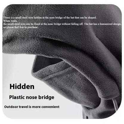 Winter Warm Hat with Mask and Neck Warmer 3-in-1 Windproof Balaclava for Men and Women Masked Hat Cycling Cold Weather Protectio