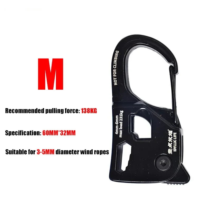 Tent Rope Tightener Camping Aluminum Alloy Ropes Buckle Tent Cord Adjuster Outdoor Survival Tools Ratchet Hangers Tent Suppies
