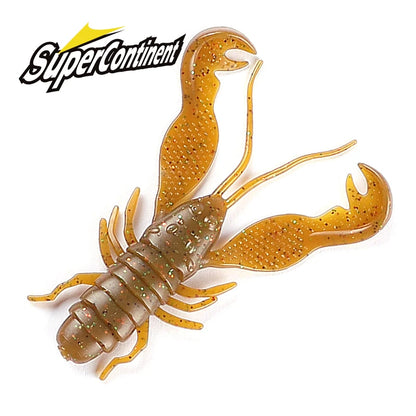 Supercontinent Filet Craw 40mm/15pcs 70mm/6pcs Soft Lure Fishing Lures shrimp Lobster Soft Plastic Lure Fishing Lures