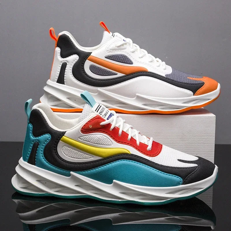 Men’s Trendy Sports Shoes – Cushion Running Sneakers, Breathable Soft Sole Trainers for Walking & Jogging
