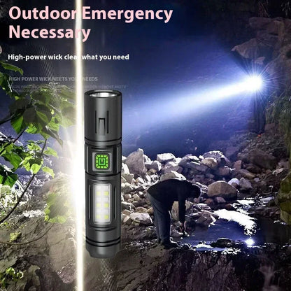 High Power Rechargeable LED Flashlight Strong Torch with Battery for Fishing Hunting Camping Lantern