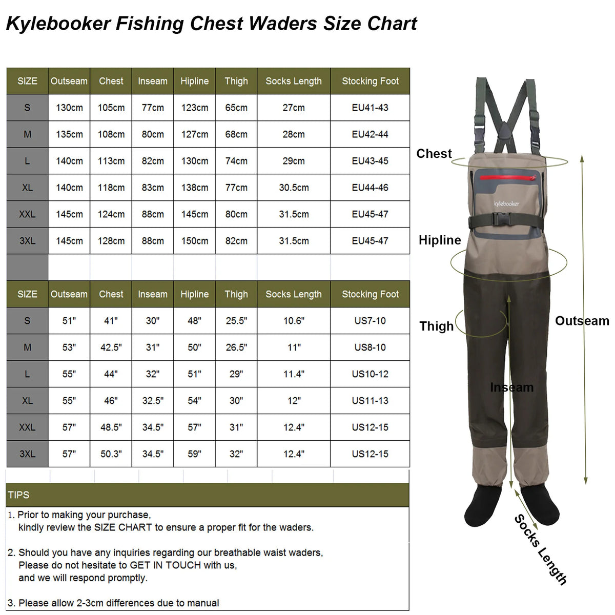 Breathable Stockingfoot Fly Fishing Chest Waders