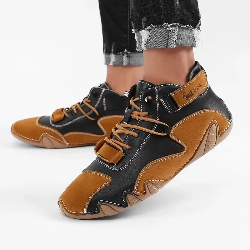 Men’s Waterproof Hiking Boots – Scratch & Wear-Resistant Outdoor Shoes for Golf, Riding, Business & Motorcycle Style