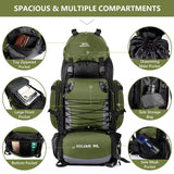 90 liters waterproof hiking camping mountaineering backpack, large capacity outdoor travel bag, backpacking sports equipment