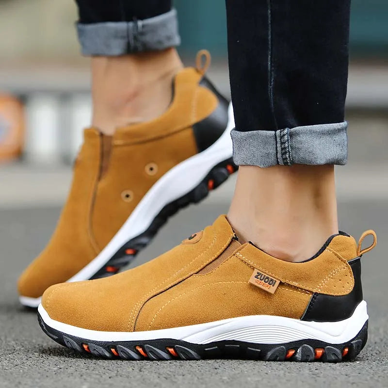 Men’s Casual Sports Orthopedic Shoes – Breathable, Flat Sole Travel & Hiking Sneakers