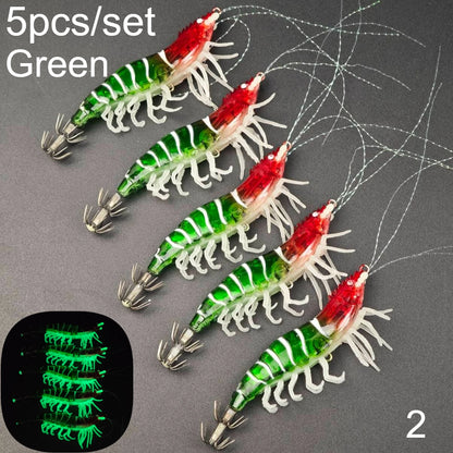 Ackibbik Glow Shrimp Lures (5 Pack)