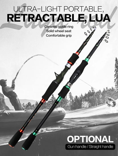 SIECHI Telescopic Lure Rod with Wooden Handle