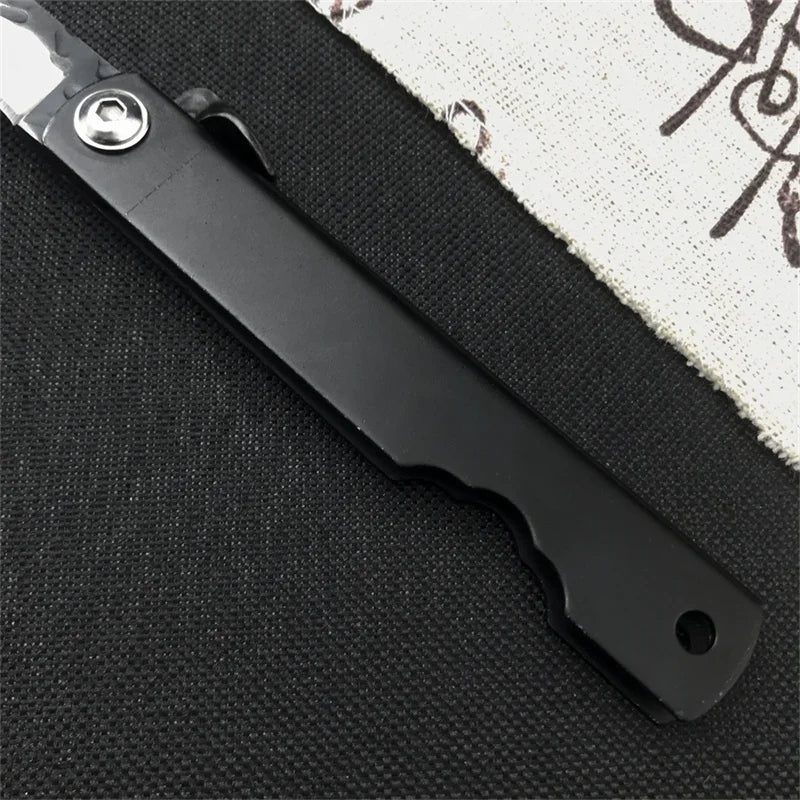 Higonokami Japanese High Quality Mini Pocket Folding Knife VG10 Damascus Steel Copper Handle Outdoor Hunting Fruit Cutting Tool