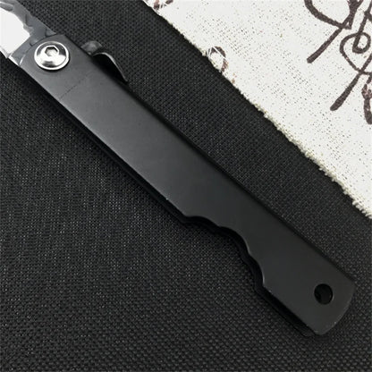 Higonokami Japanese High Quality Mini Pocket Folding Knife VG10 Damascus Steel Copper Handle Outdoor Hunting Fruit Cutting Tool