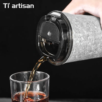Tiartisan Pure Titanium Vacuum Insulated Cup 400ml / 500ml Double-Wall Coffee Mug Outdoor Camping Lightweight Thermos Cup