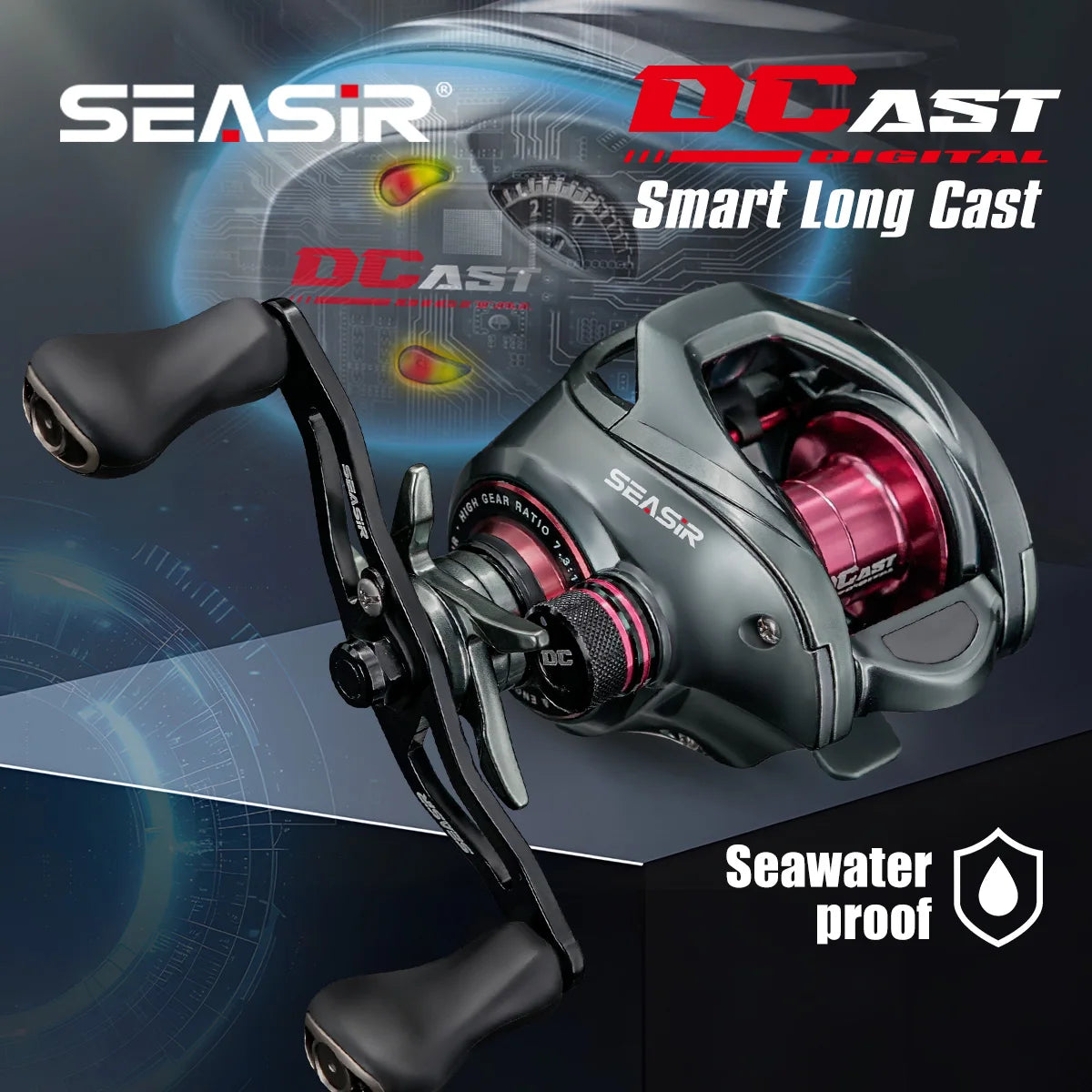 SEASIR DCAST Digital Control Baitcasting Reel with Smart Brake