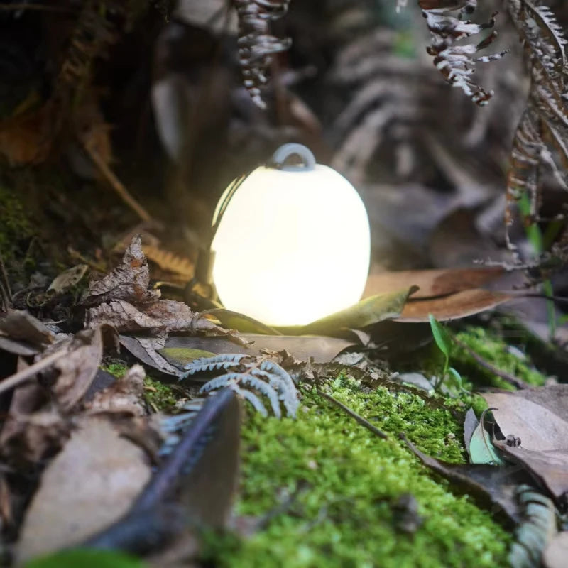 Mini Egg-Shaped Squeeze Silicone Camping Lantern, USB Rechargeable Portable LED Tent Lamp for Outdoor Picnic & Cozy Ambient Ligh