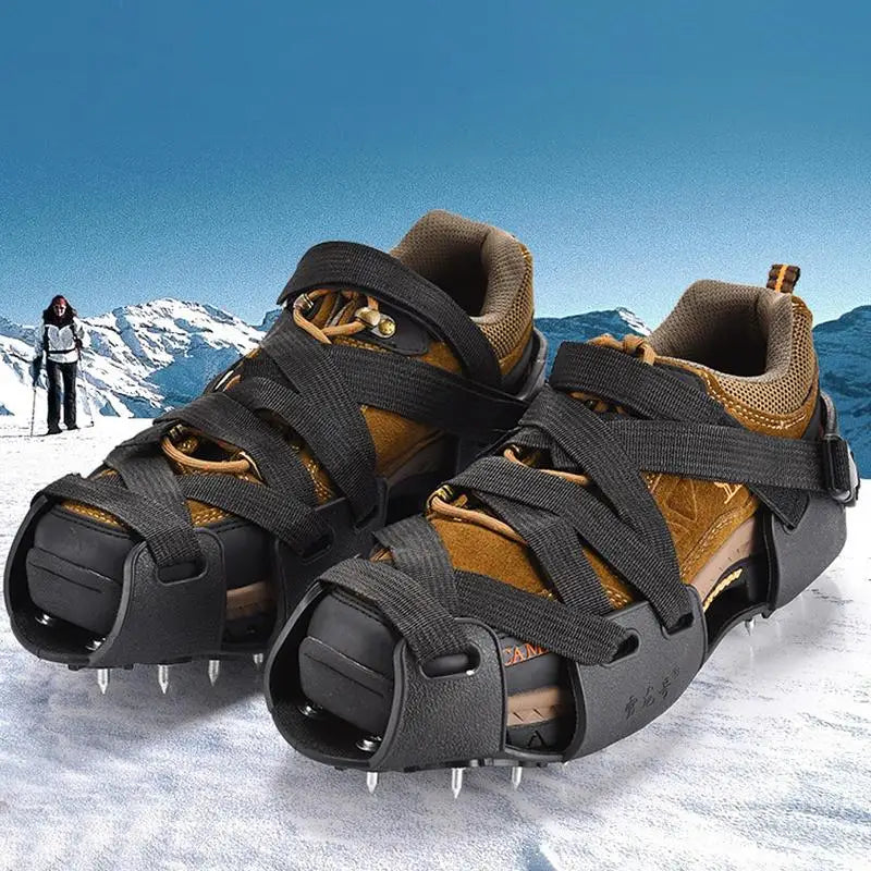 Crampons For Hiking Boots 32-Spikes Crampons Ice Cleats Traction Snow Grips Winter Ice Snow Grips Traction Cleats  For Walking