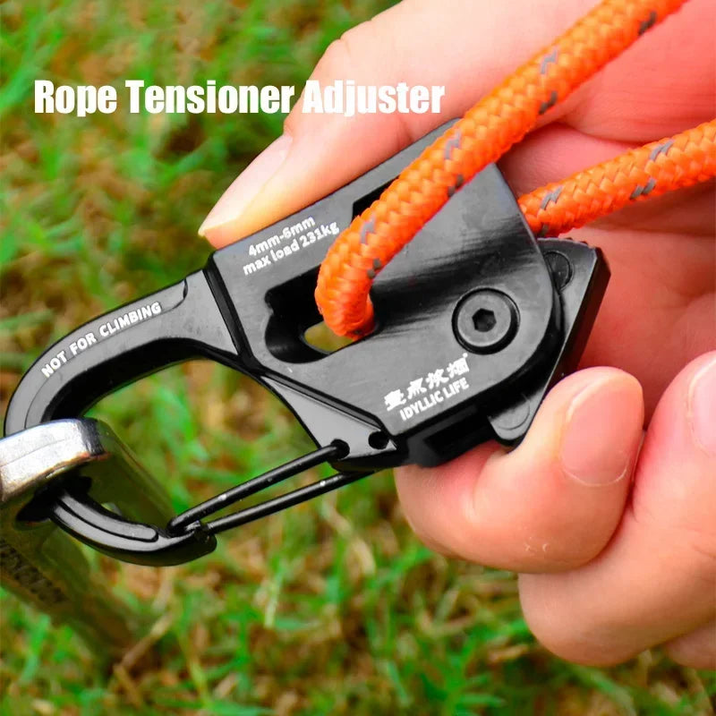 Tent Rope Tightener Camping Aluminum Alloy Ropes Buckle Tent Cord Adjuster Outdoor Survival Tools Ratchet Hangers Tent Suppies
