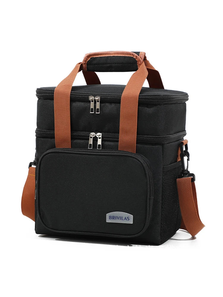 Fashion Crossbody Insulated Lunch Bag – Large Capacity Thermal Food Organizer for Business & Daily Use