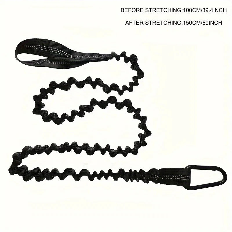 Reflective Elastic Kayak Paddle Leash – Coiled Safety Rope with Hooks for Canoe, Rowing & Boat Accessories