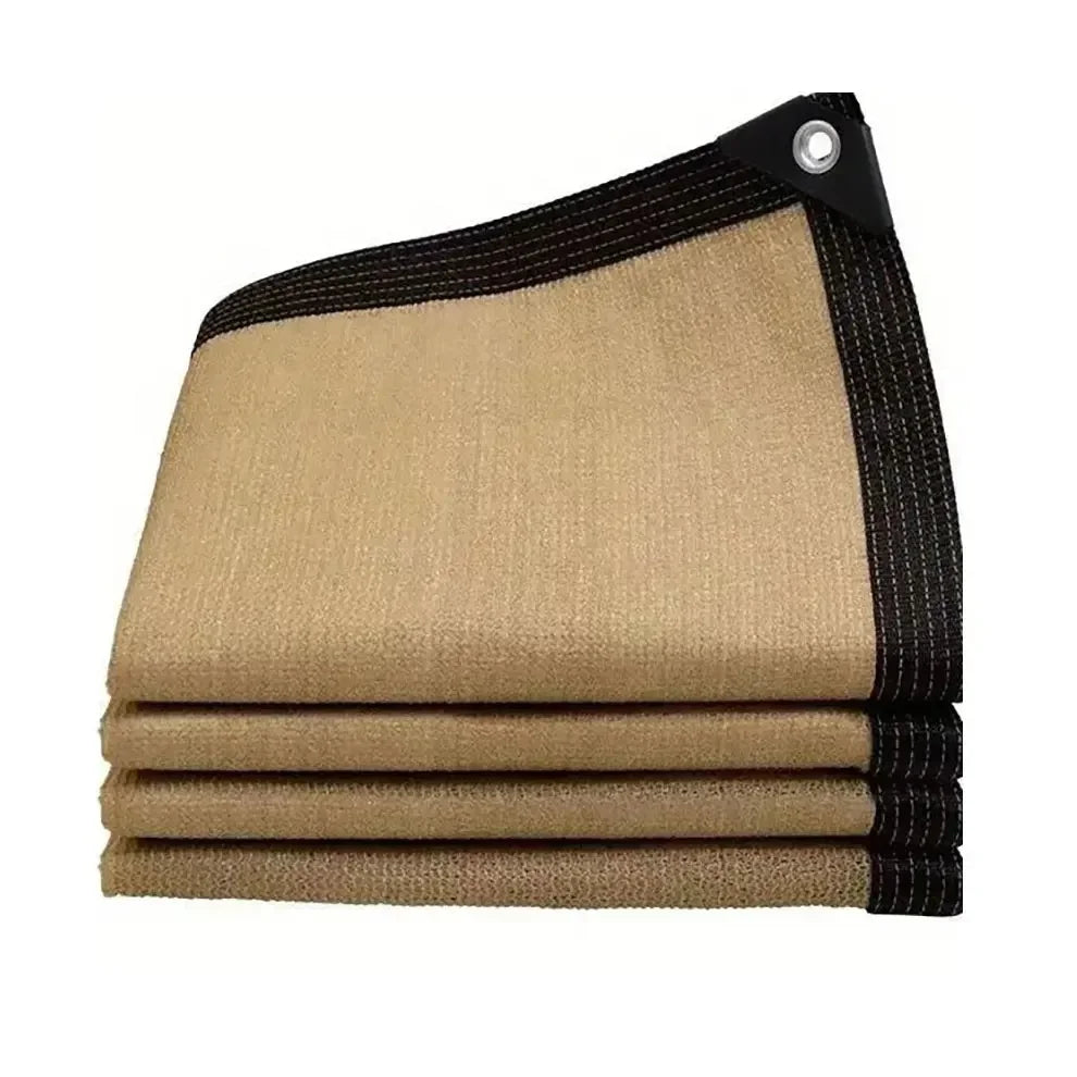 2x2m 2x4m Summer Outdoor Shading Beige Shading Net Wrapped Perforated Shading Cloth Thickened Heat Insulation Net Shading Net