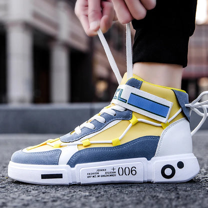 Men’s High Top Sneakers – Breathable Platform Running Shoes, Casual Fashion Lace-Up Trainers for Streetwear & Sports