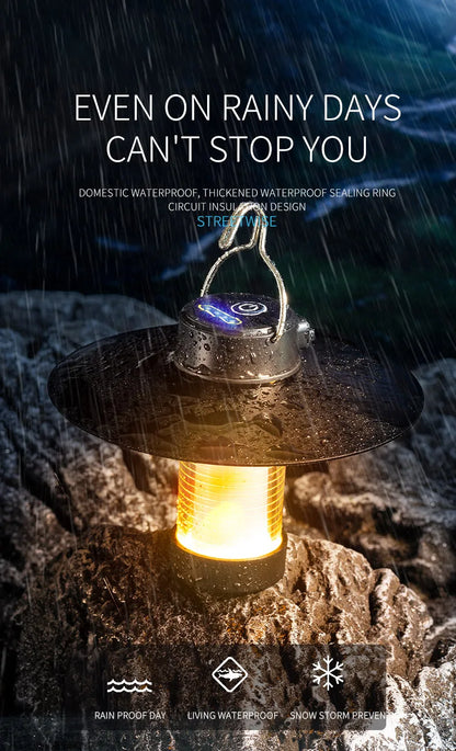 LED Camping Tent Lights Magnet Emergency Light Type-c Charging Camping Lantern Dimmable Hanging Lights for Outdoor Travel